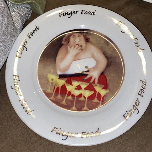 Plates (5) Erika Oller House Of Prill Dessert Salad Plates Wine Coffee LOT - Picture 2 of 8